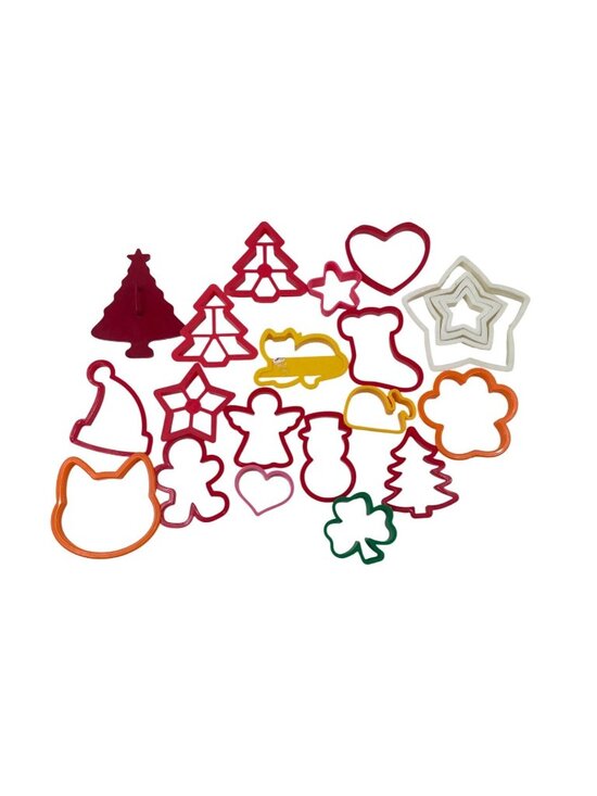 unmarked Other - 20-Piece Holiday Plastic Cookie Cutters Christmas Halloween Assorted Shapes
